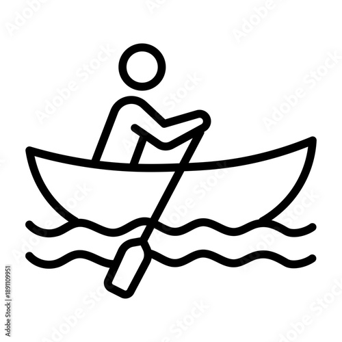 Rowing Boat Vector Icon