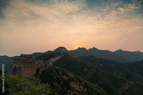 Great Wall at Jinshanling, China - Sunset Mountain Landscape