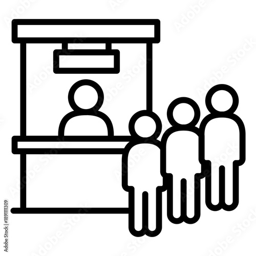 Ticket Counter Vector Icon
