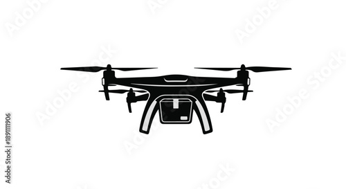 Drone with camera silhouette flying machine vector illustration Ai Generated