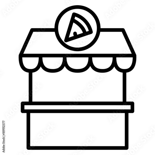Pizza Stall Vector Icon