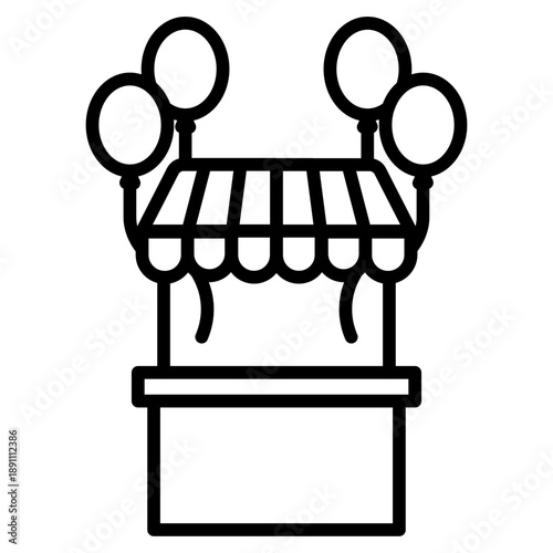 Balloon Stall Vector Icon