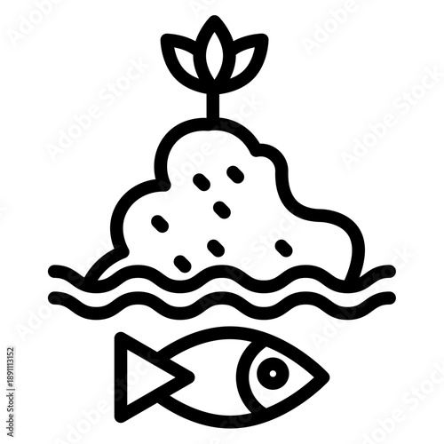 Fishing Pond Vector Icon