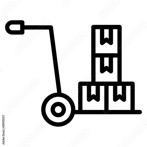 Hand Cart Vector Icon