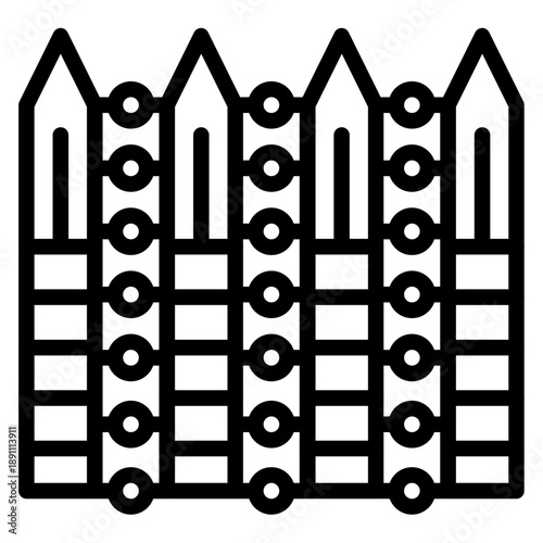 Perimeter Fence Vector Icon