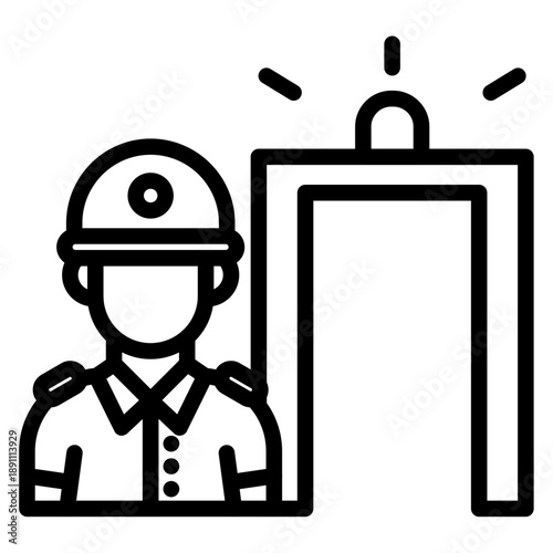 Security Checkpoint Vector Icon