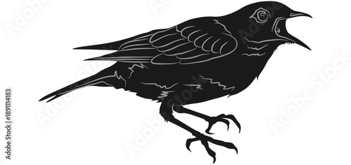 Chirping bird silhouette vector design illustration