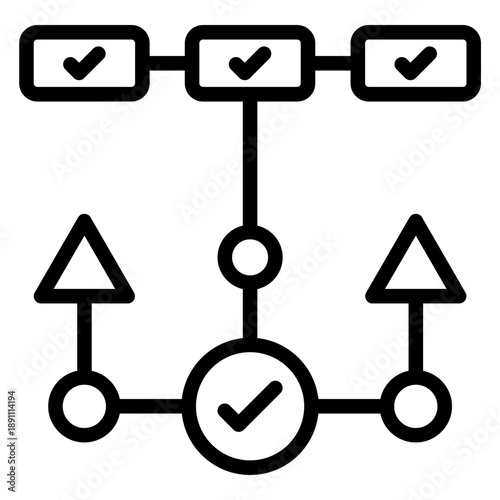 Decision Tree Vector Icon