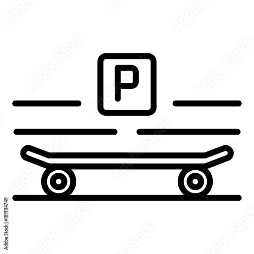 Skateboard Parking Hub Vector Icon