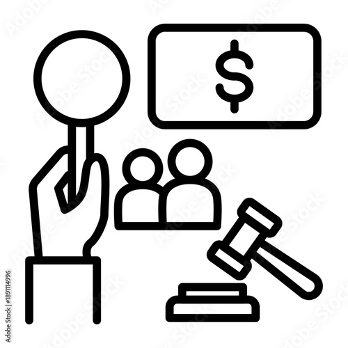 Auction Fundraiser Vector Icon