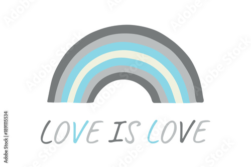 Colorful rainbow shape Demiboy pride flag Happy pride day LGBTQIA community Pride Month Vector hand drawn doodle for posters, stickers, logo, cards