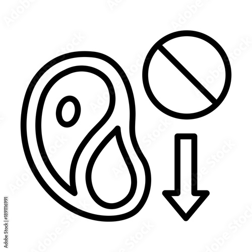 Reduced Meat Consumption Vector Icon