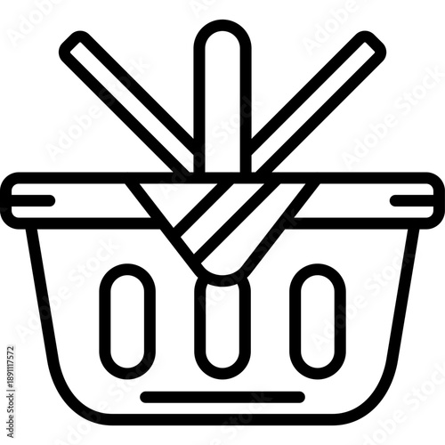 Picnic Basket Vector Icon