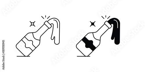 Champagne icon with white background vector stock illustration