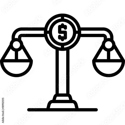Fraudulent Scales of Justice Vector Icon