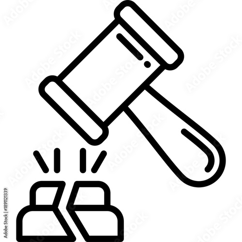 Broken Gavel Vector Icon