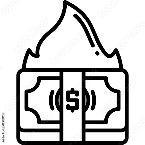 Greed Fueled Fire Vector Icon