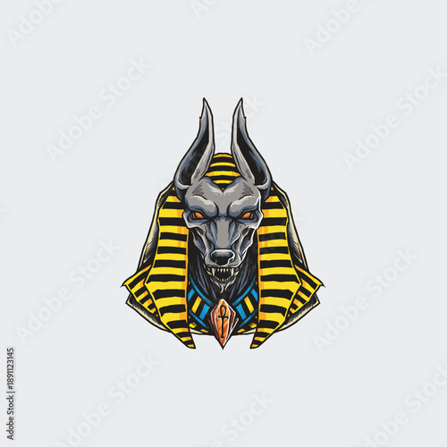 Ancient Egyptian Anubis Head Design for T-Shirt Print and Merchandise