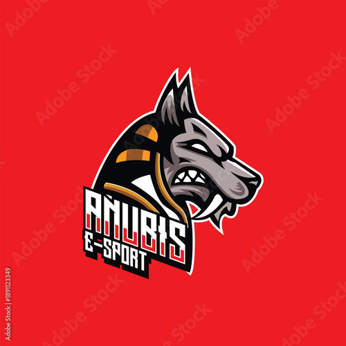 Anubis Jackal E-Sport Mascot Logo Design for Gaming Team