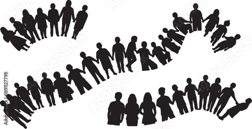 Diverse group of people standing in a circular formation