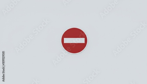 Red circular no entry road sign warning drivers against entering a forbidden area, symbolizing prohibition, restriction, and a clear stop for traffic flow Free Download Red circular no entry road sign warning drivers against entering a forbidden area, symbolizing prohibition, restriction, and a clear stop for traffic flow - GFXLoad