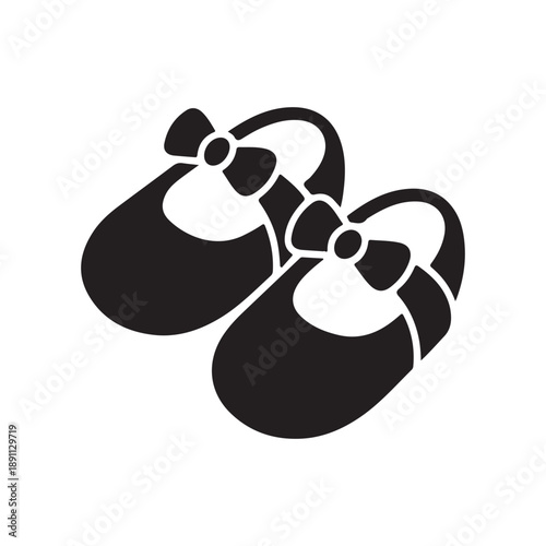 Pair of Baby Mary Jane Shoes Silhouette Icon
