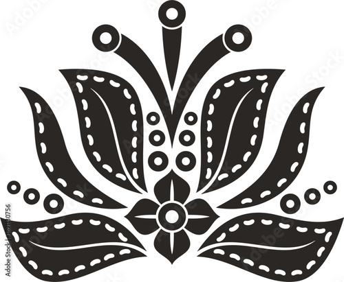 Slavic, Balkan, Bulgarian traditional decorative floral ornaments. Vector decor motifs for authentic silver jewelry, folklore costumes, damask, carpets, textile, leather, embroidery. Cultural heritage