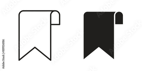 Bookmark icons, one solid black and one outline, representing saving, favorite, reading list, collection, and marking content for later access