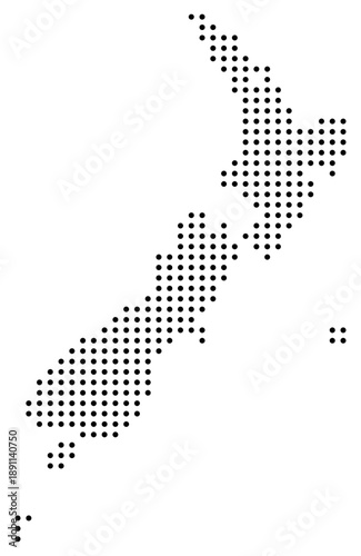 Black Dot New Zealand Map Oceania Country