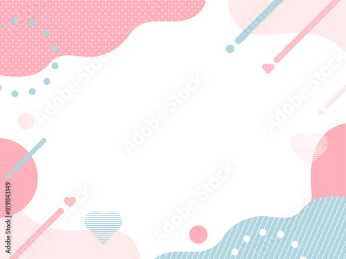 幾何学模様ハート背景イラスト