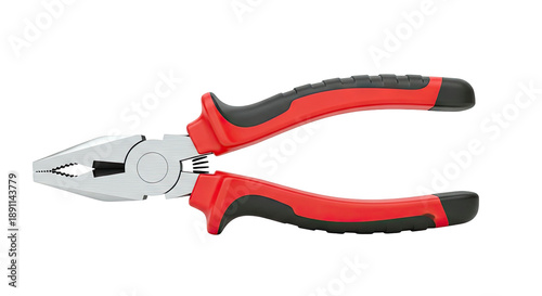 Combination Pliers with Red and Black Grips