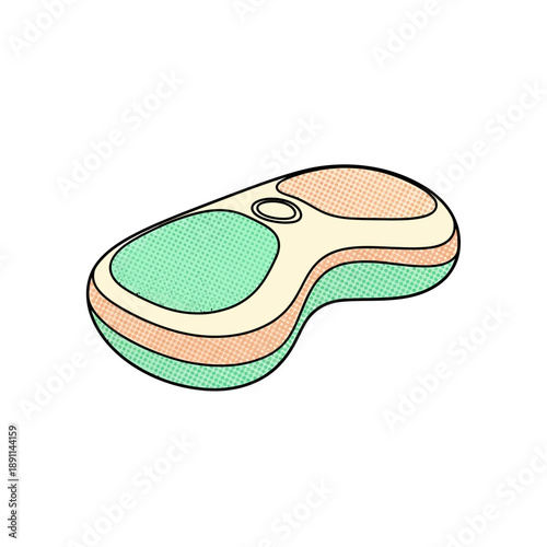 Vector Illustration of a Handheld Device for Haptic Stress Relief, Ergonomic Design with Soft Colors, Conceptual Graphic for Wellness Technology