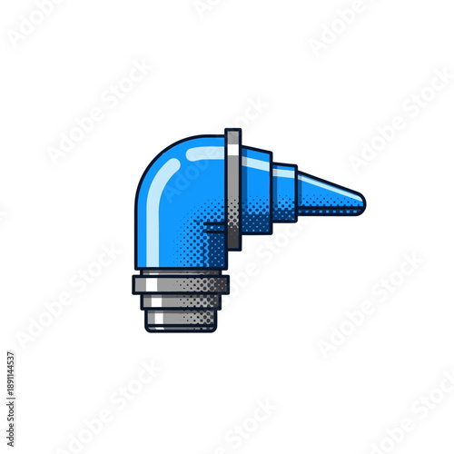 A Bright Blue Vector Illustration of a Medical Instrument, Likely an Otoscope, on a White Background