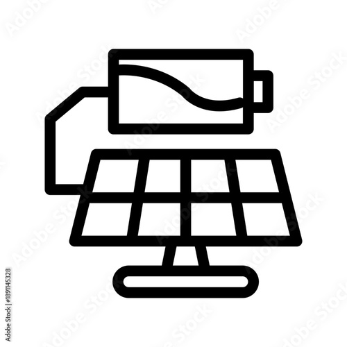 Solar cell and battery icon