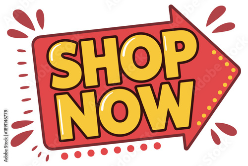 Wallpaper Mural Shop now text in arrow shaped sign on a white background Torontodigital.ca