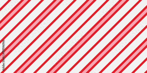 Candy cane Christmas background, peppermint diagonal stripes print seamless pattern