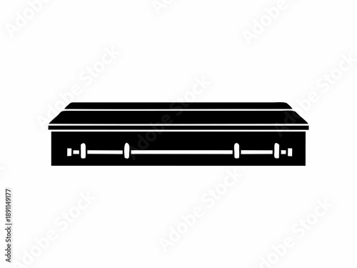 vector illustration of a coffin with a white background
