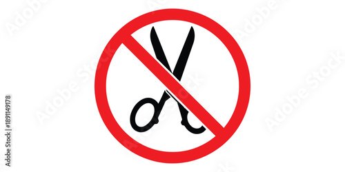 No cutting or scissors allowed isolated on white background