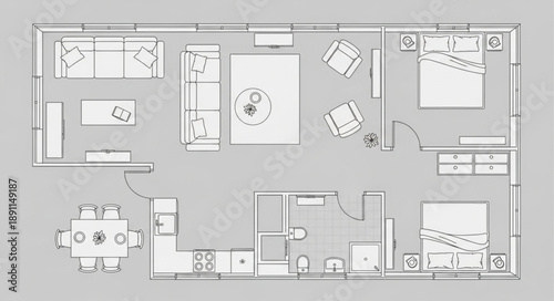 Modern Apartment Floor Plan Layout Design.
