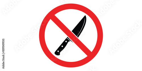 No knife allowed sign isolated on white background