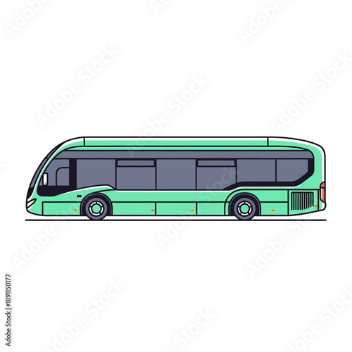 Minimalist vector illustration of a modern public transport bus, perfect for transportation and city life themed videos