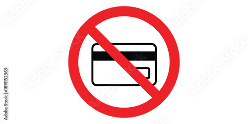 No credit card symbol isolated on white background