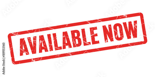 Red available now stamp isolated on white background