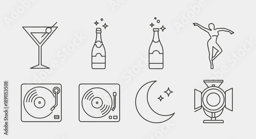 Ancient architectural elements and classical sculptures illustrations set