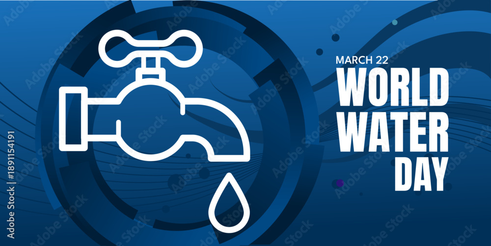 Fototapeta premium World water day banner, vector illustration