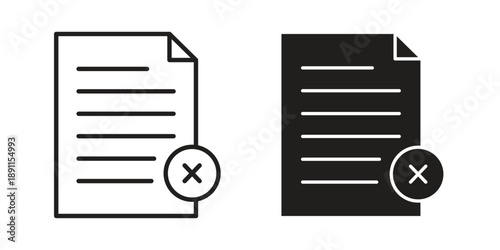 Delete Document icon for templates, web design and infographics. EPS10