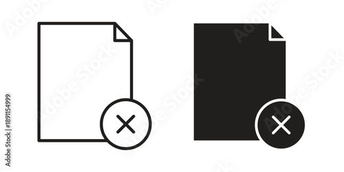 Delete Document icon for templates, web design and infographics. EPS10