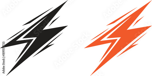 Dynamic Lightning Bolt Icon, Electric Power Energy Symbol Vector
