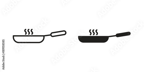 Frying pan icon for templates, web design and infographics. EPS10