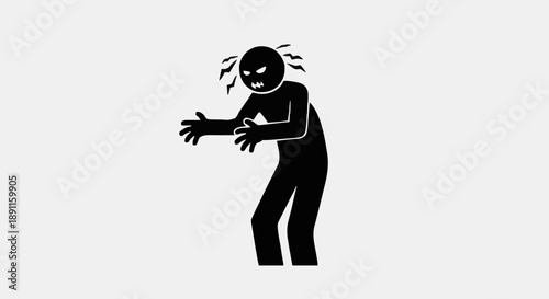 Angry Stick Figure Expressing Frustration and Rage.